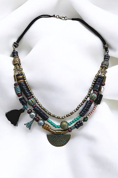 PETEK AKSESUAR Ethnic Bohemian Ra Tasseled Multiple Design Necklace