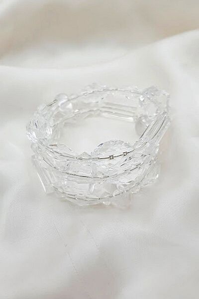 PETEK AKSESUAR Transparent Crystal Design Wrapped Bracelet