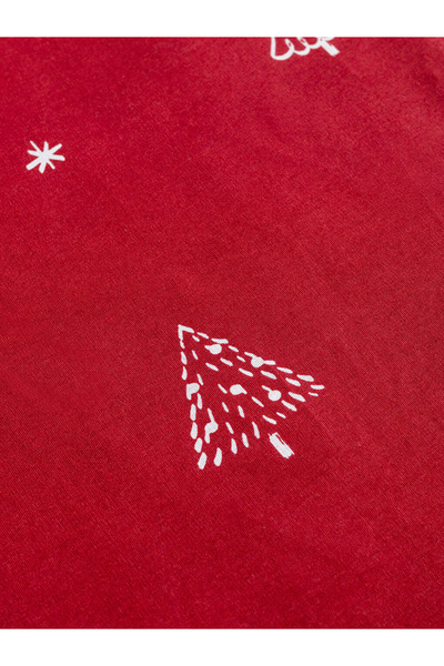 LC Waikiki Kırmızı Yılbaşı Desenli Tek Kişilik Nevresim Seti %100 Pamuk