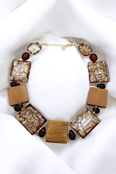 PETEK AKSESUAR Tasarım Kemik Ahşap Kolye