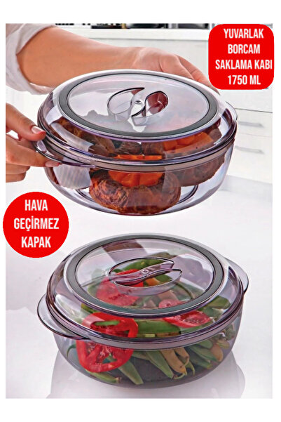 CocoVia Hava Geçirmez Kapaklı Yuvarlak Borcam Saklama Kabı-Kamp/Piknik Malzem...