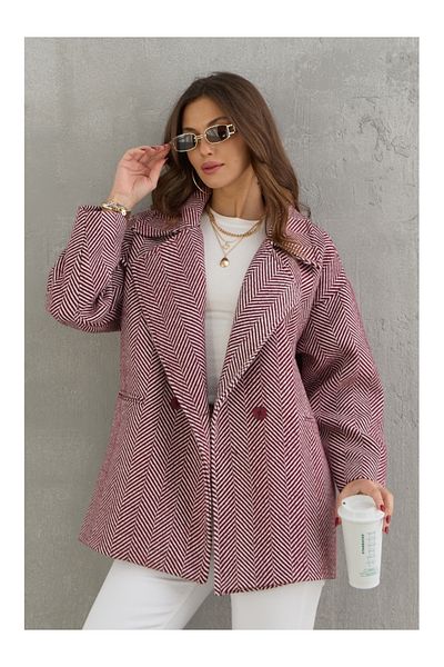 Elif Özbey Butik Голямо късо палто в бордо Fish Back