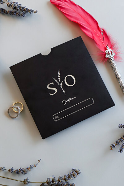 Pixel Davetiye Şeffaf Siyah Yaldızlı Davetiye - 50 Adet - Düğün, Nişan Kına, Sünnet, Nikah Davetiyesi - 9011