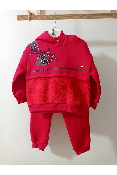 krm kerem bebe Thick Winter Hood Detailed Girl's Set