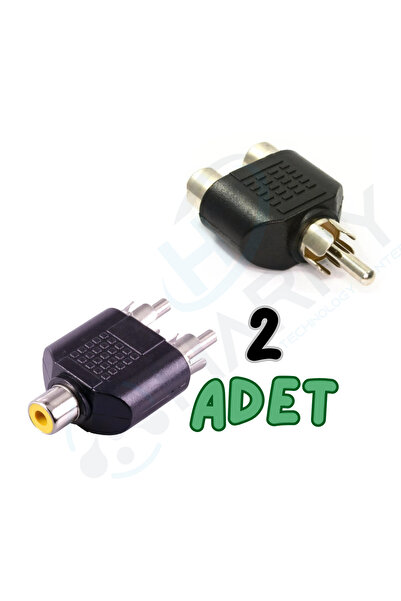 harry 2 Adet 1 Erkek Rca - 2 Rca Dişi Jak Jack Rca Fiş To Çift Dönüştürücü Çe...