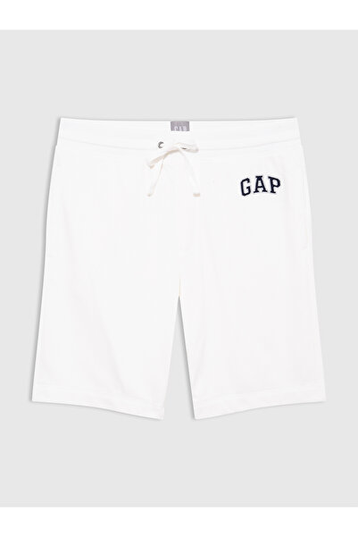 GAP Erkek Kırık Beyaz Logo Şort