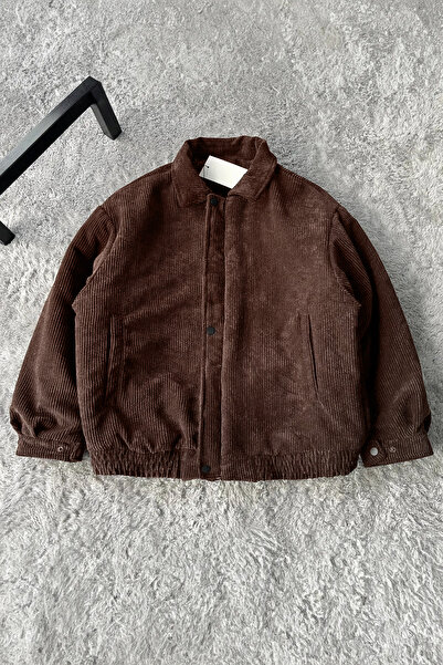 Moderk Oversize Kadife Bomber Vintage Kadın Unisex Mont Ceket