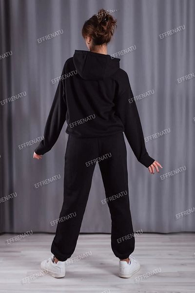 EFFRENATU Σετ φόρμας hila fashion Bottom Top - Μαύρο εμπριμέ Oversize Unisex