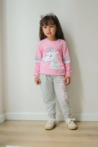 Elidabutik Pink Unicorn Winter Bottom Top Suit