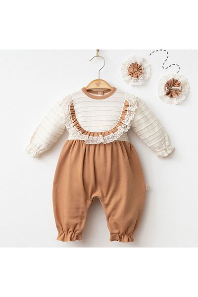 BEREKET BABY Baby Girl Romper Lace Long Sleeve Buckle Gift 3-12 Months Bereket Baby