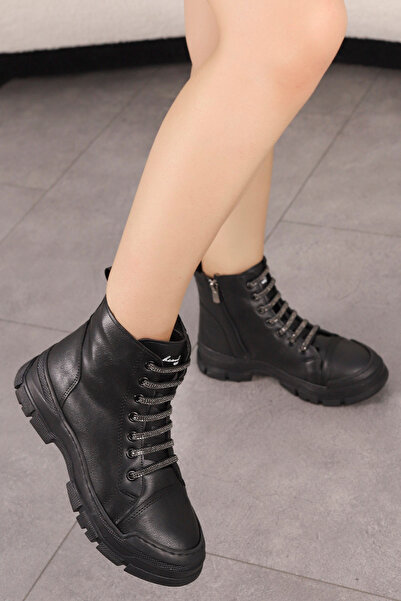 kajal ayakkabı SANSA Simli Bağcıklı Fermuarlı Bot