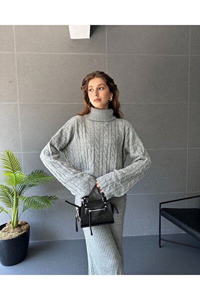 LB Laluna Butik Жіночий трикотажний комплект з кофтою та сукнею вільного крою