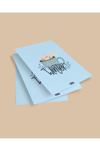 PURPLE & MORE Winter Hello Pocket Pack of 20 Cardboard Files