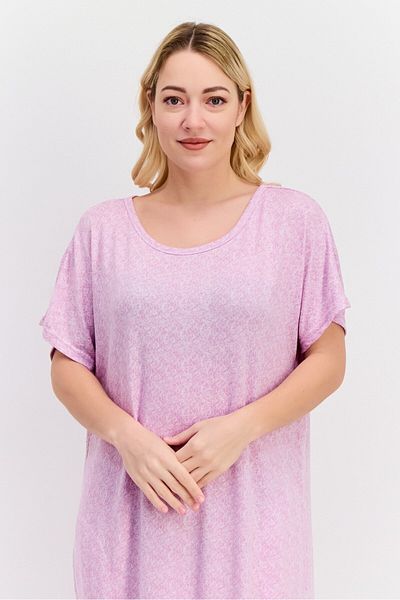 Christian Siriano Women Textured Short Sleeve Sleepwear Dress, Light Purple