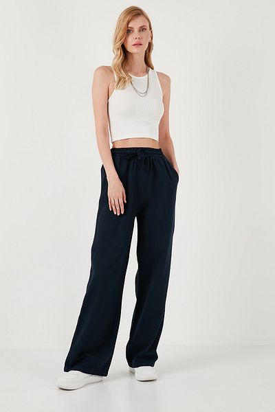 Lela Cotton Relaxed Fit High Waist Wide Leg Pants Pants 668Yp5118