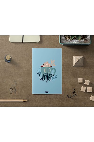 PURPLE & MORE Winter Hello Pocket Pack of 20 Cardboard Files