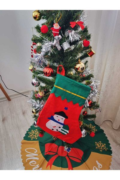 Leva House Christmas Socks - 25X35 cm Pine Tree Decor, Father Christmas Tree