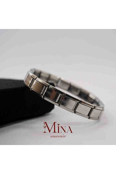 Mina Souvenir Steel Charm Bracelet with Lettering Men's and Women's Steel Bracelet