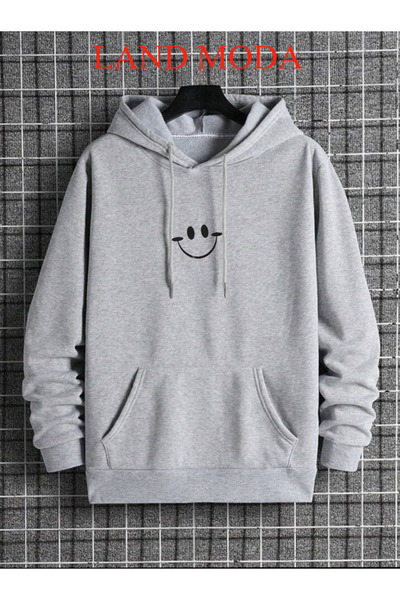 LAND MODA Φούτερ με κουκούλα με τυπωμένο Emoji