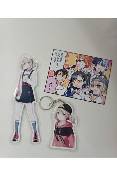 nihonwosekai Hatsune Miku Pjsekai Πολύχρωμο Anime Σετ σελιδοδεικτών με μπρελόκ με επικάλυψη πλαστικοποίησης PVC