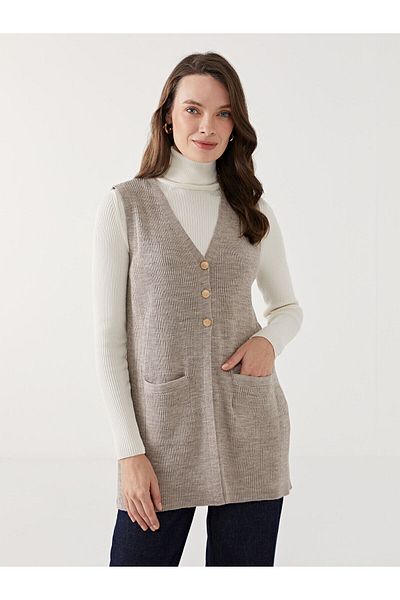LC Waikiki Lcwk V-Neck Women's Knitwear Vest