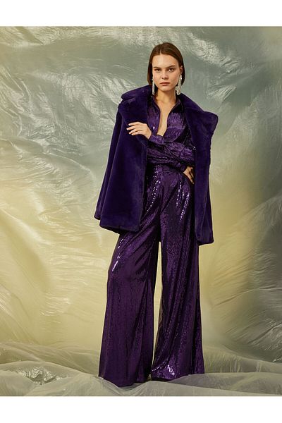 Koton Sequined Palazzo Trousers with Pockets