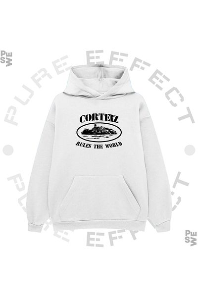 PURE EFFECT CORTEIZ - 100% βαμβακερό μπλουζάκι Unisex με κουκούλα - εμπριμέ σχέδιο