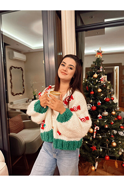 mihal boutique Şekerli Yılbaşı Hırkası Takımı