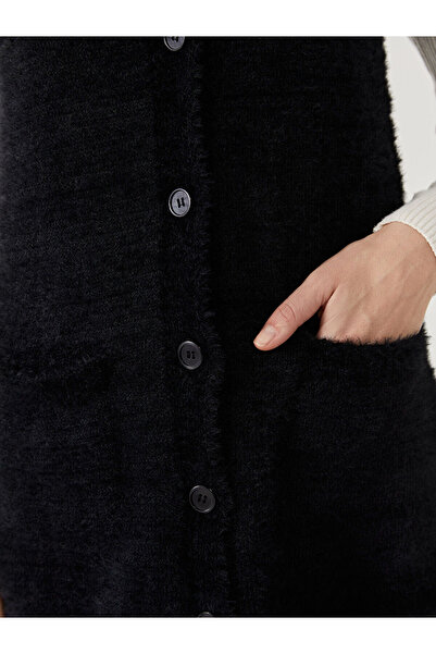 LC Waikiki Siyah V Yaka Kadın Triko Yelek