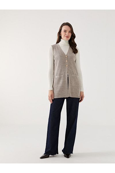 LC Waikiki Lcwk V-Neck Women's Knitwear Vest