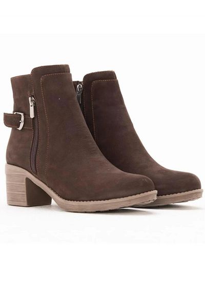 BRGL ΓΥΝΑΙΚΕΙΑ ΓΝΗΣΙΑ ΔΕΡΜΑΤΙΝΑ NUBUCK ΟΡΘΟΠΕΔΙΚΑ ΜΠΟΤΑΚΙΑ ΧΟΝΤΡΟ ΤΑΚΟΥΝΟ
