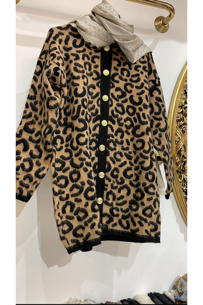 Triko Leopar triko Hırka