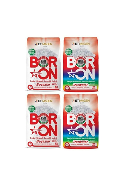 Boron Çamaşır Makinesi Deterjanı Renkliler Için Toz 8 Kg Beyazlar Için Toz 8 Kg