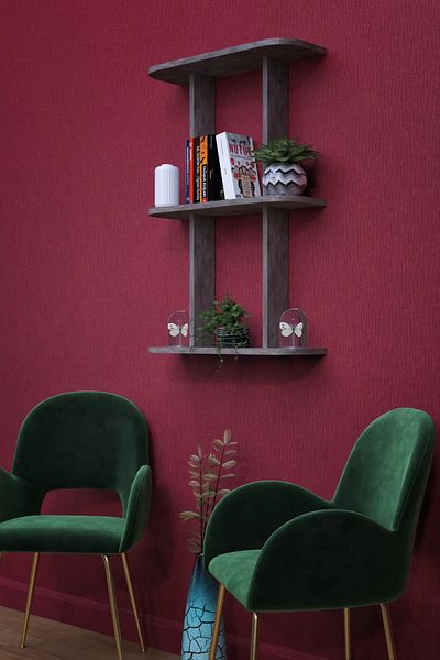 moka park avm 2-Shelf Wall Mounted Rectangular Multi-Purpose Wall Shelf
