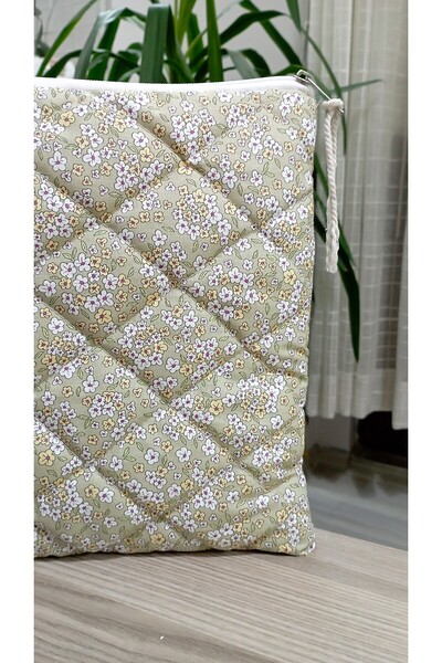 Mufincollection Husă pentru laptop/tabletă realizată manual cu flori verzi crocante, cu textura moale de protecție (pentru toate dimensiunile)