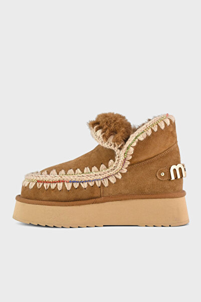 Mou Taşlı Logolu Süet Dikiş Detaylı Eskimo Platform Taban Bot  BOT MU.FW681002A COG