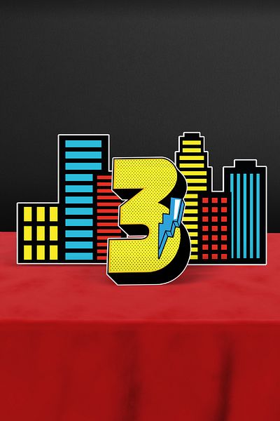 Hey Parti Superhero Themed 3-Piece 3-Year-Old Table Decoration