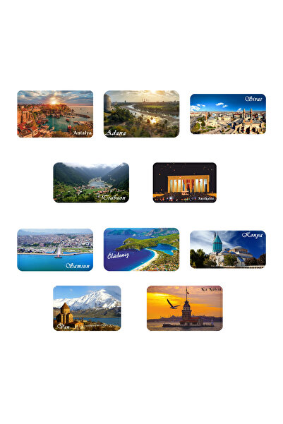 Vera Buzdolabı Magneti Türkiye Şehirleri 10'lu Set