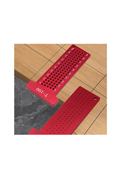 BGA Marangoz mimar 100mm T tipi cetvel gönye delikli çizgi çizimi işaretleme ...