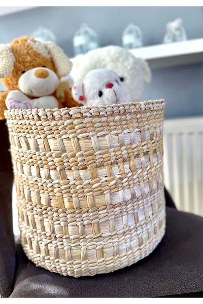 AFRALYAHOME Кошница от естествена бамбукова плетка, кошница за баня, мръсна кошница, органайзер за кошница за играчки, органайзер за кошница за саксии за цветя