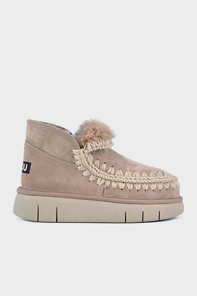 Mou Eskimo Bounce Boots with Logo, Genuine Leather, Soft Feather and Stitching Detail Boots Mu.Fw 531009 A Glass