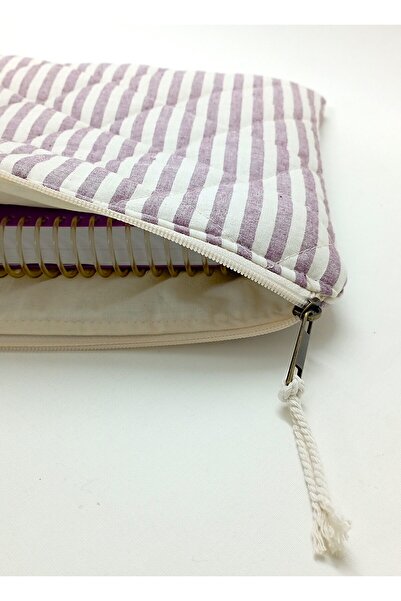 Mufincollection Μωβ ριγέ θήκη για tablet για φορητό υπολογιστή - Μαλακή προστασία και κομψός σχεδιασμός (όλα τα μεγέθη)