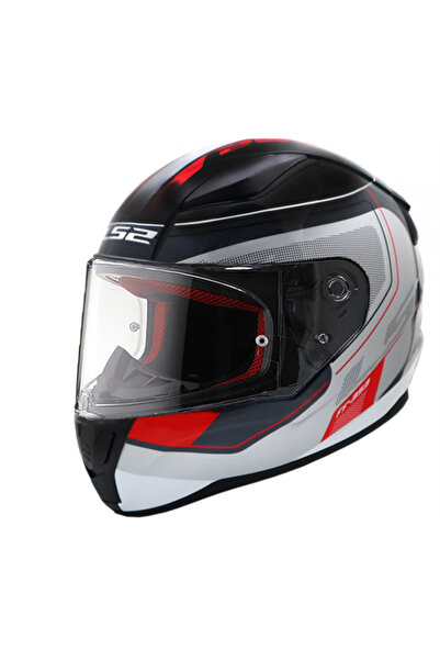 LS2 RAPID SLIDE KAPALI KASK BEYAZ-SİYAH-KIRMIZI