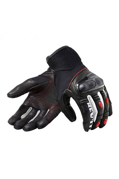 Revit Metric Summer Leather Gloves Black-Neon Red