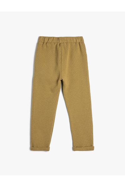 Koton Baby Boy Cotton Sweatpants - Pocketed and Textured Waist Tie