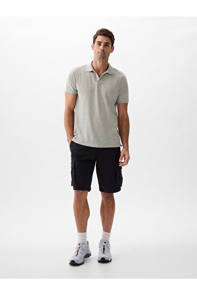 GAP Erkek Gri Esnek Pique Polo Tişört