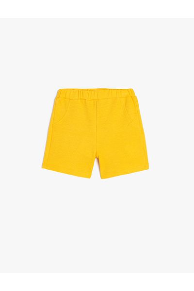Koton Textured Shorts - Pockets and Elastic Waist