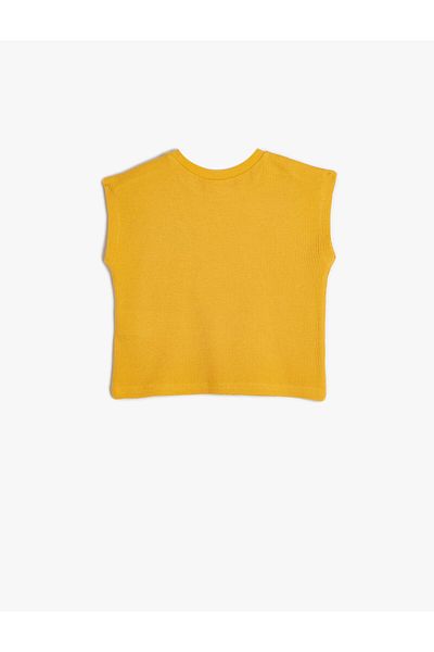 Koton Cotton Crew Neck Undershirt - Textured and Embroidered Detail
