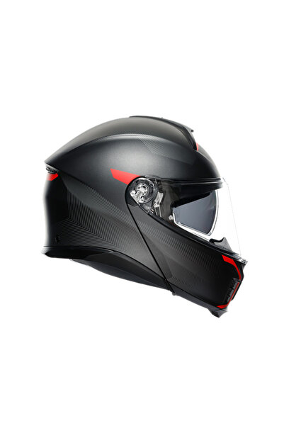 AGV TOURMODULAR ÇENE AÇILIR KASK FREQUENCY MAT METAL-KIRMIZI