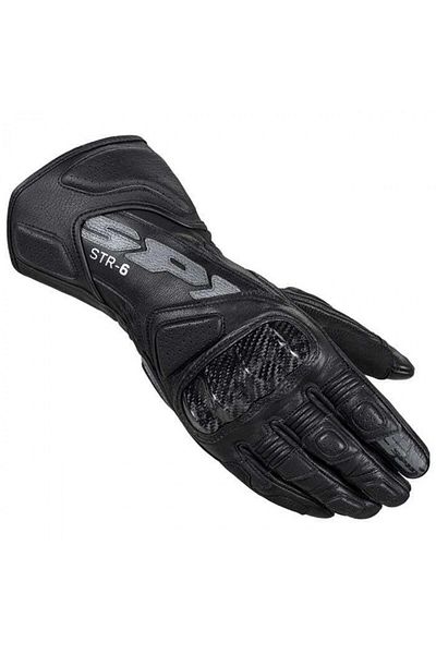 Spidi Black Str-6 Leather Gloves